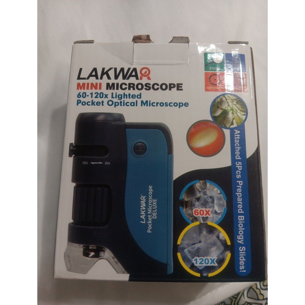 LAKWA Mini Microscope & Case,60-120x Lighted Pocket & Optical Microscope